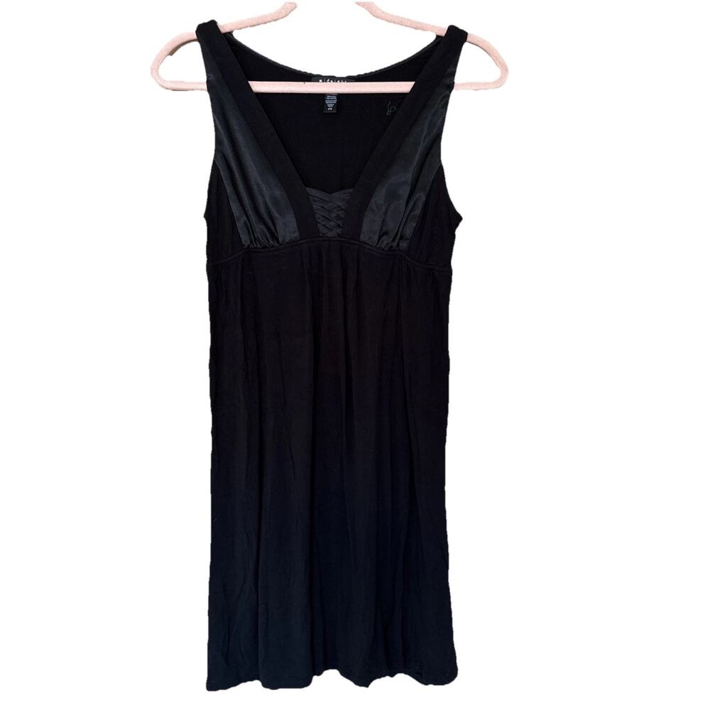 MIDNIGHT CAROLE HOCHMAN BLACK NIGHTGOWN Slip Dress XS Modal Racer back Babydoll